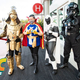 Four cosplayers outside Hall H.
